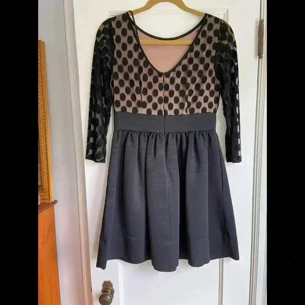 Eliza J Polka Dot Lace Fit and Flare Mini Dress - Size 6p - Picture 2 of 3